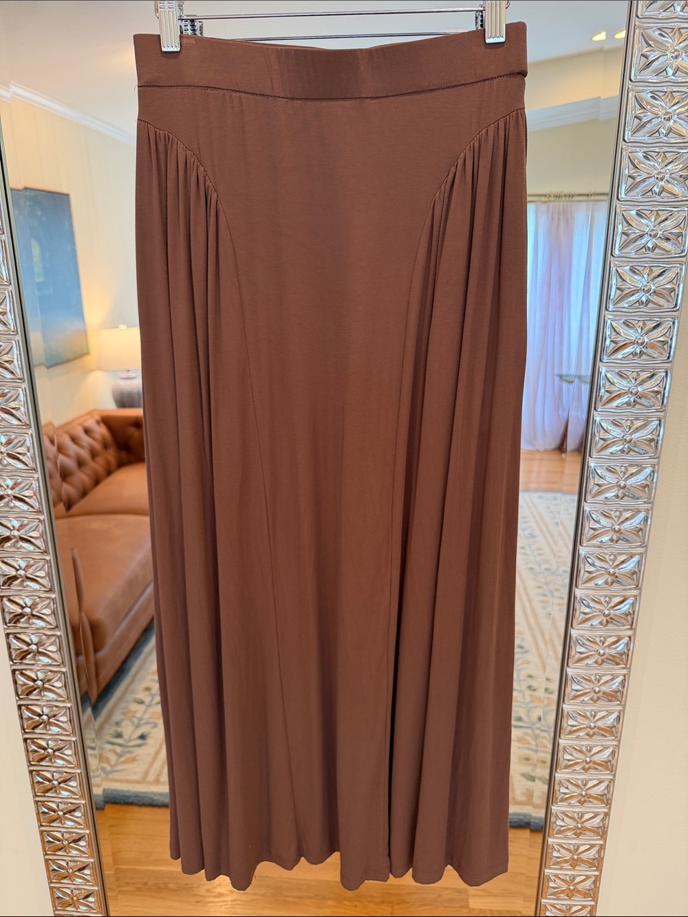 OGL Women's Brown Maxi Skirt - Flowing A-Line Design 🤎